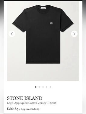 Stone Island Black Short-Sleeve Logo Patch T-Shirt